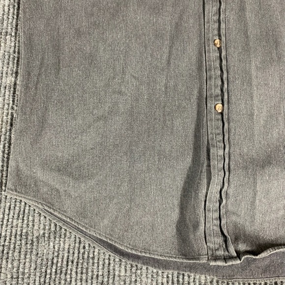 VTG Faconnable Shirt Mens Medium Gray Button Up Long Sleeve Heavyweight Corduroy - Picture 8 of 12